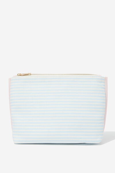 Utility Cosmetic Case, CANDY STRIPE / ARCTIC BLUE
