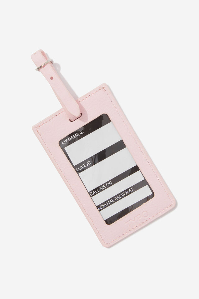 Off The Grid Luggage Tag, GINGHAM/ BALLET BLUSH