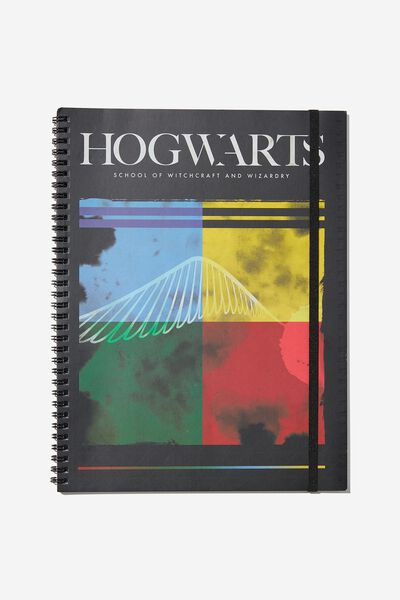 A4 Spinout Notebook, LCN WB HOGWARTS HOUSE COLOURS