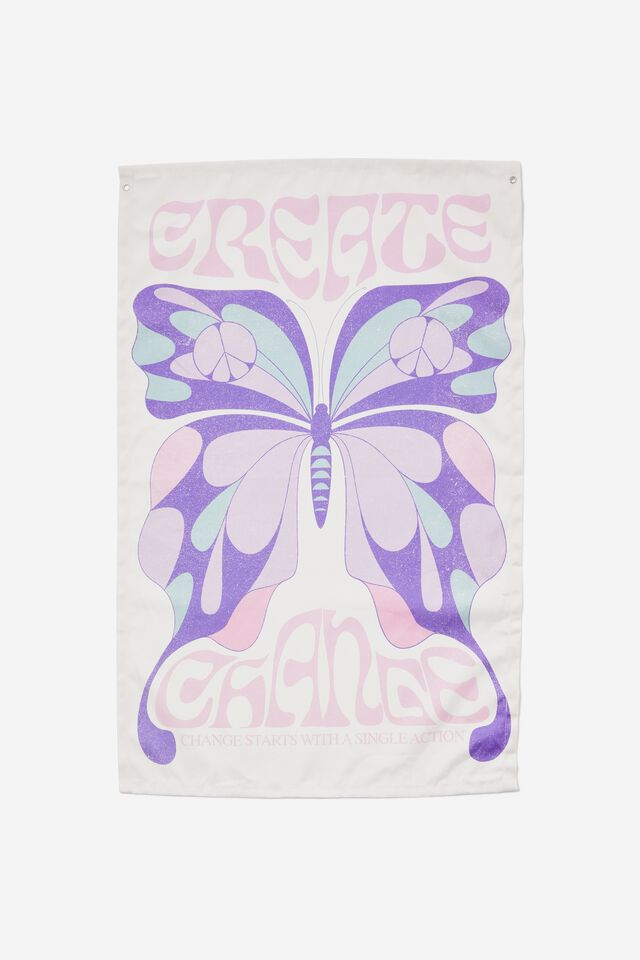 Canvas Wall Hanging, BUTTERFLY LILAC BLUE