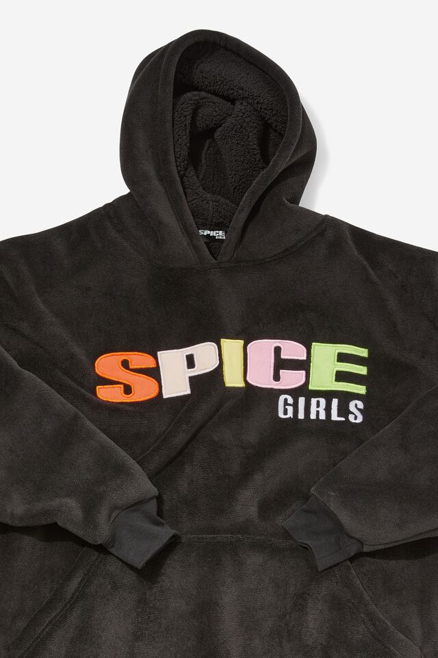 Spice Girls Oversized Hoodie, LCN BRA SPICE GIRLS BLACK COLOUR LOGO