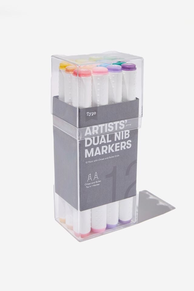 12 dual-tip alcohol ink markers - flesh tones & grays, Five Below