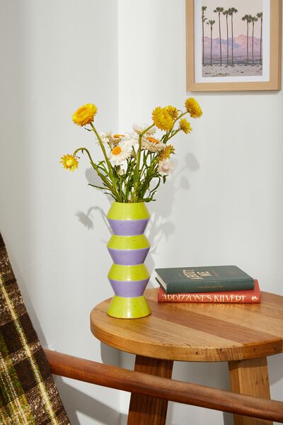 Shape Shifter Vase, RIBBED ZEST & PALE LILAC