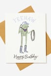 Funny Birthday Card, YEEHAW FROG HAPPY BIRTHDAY - alternate image 1