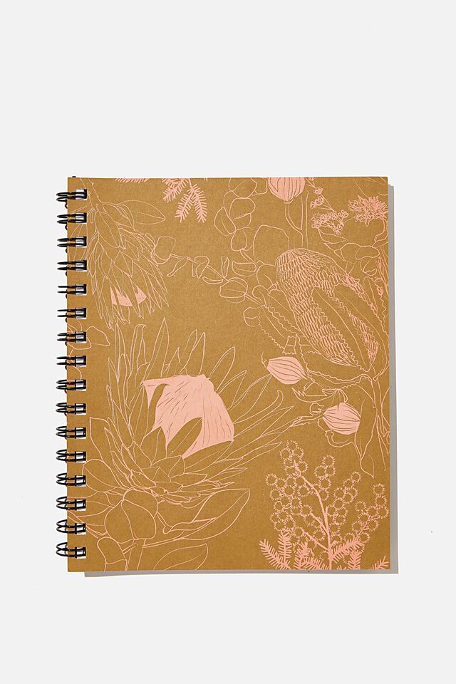A5 Campus Notebook Recycled, RG AUS FLORAL LINE DRAWINGS