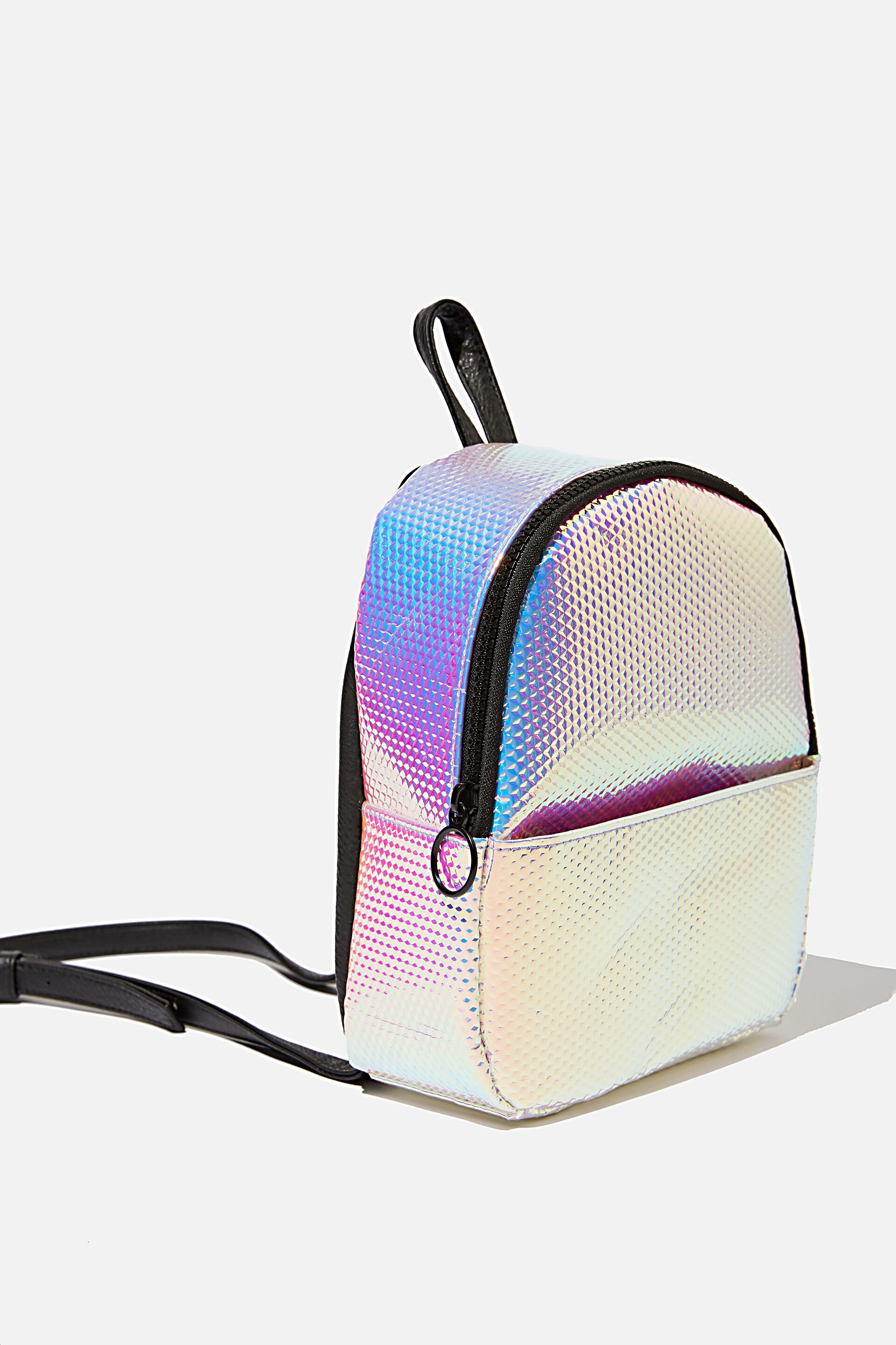 mini backpack holographic