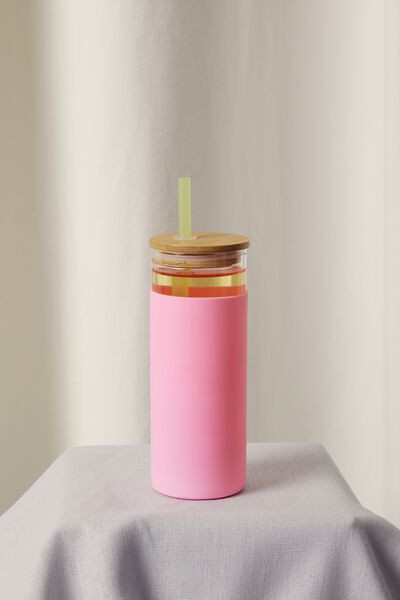 See Me Through Glass Smoothie Cup, ROSA POWDER