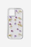 Protective Phone Case Iphone 12, 12 Pro, TRAPPED PURPLE MICRO FLOWER