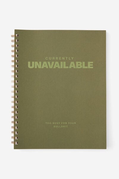 A4 Campus Notebook, UNAVAILABLE BULLSH*T GREEN