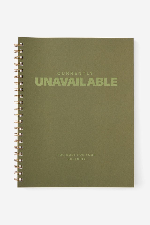 A4 Campus Notebook, UNAVAILABLE BULLSH*T GREEN