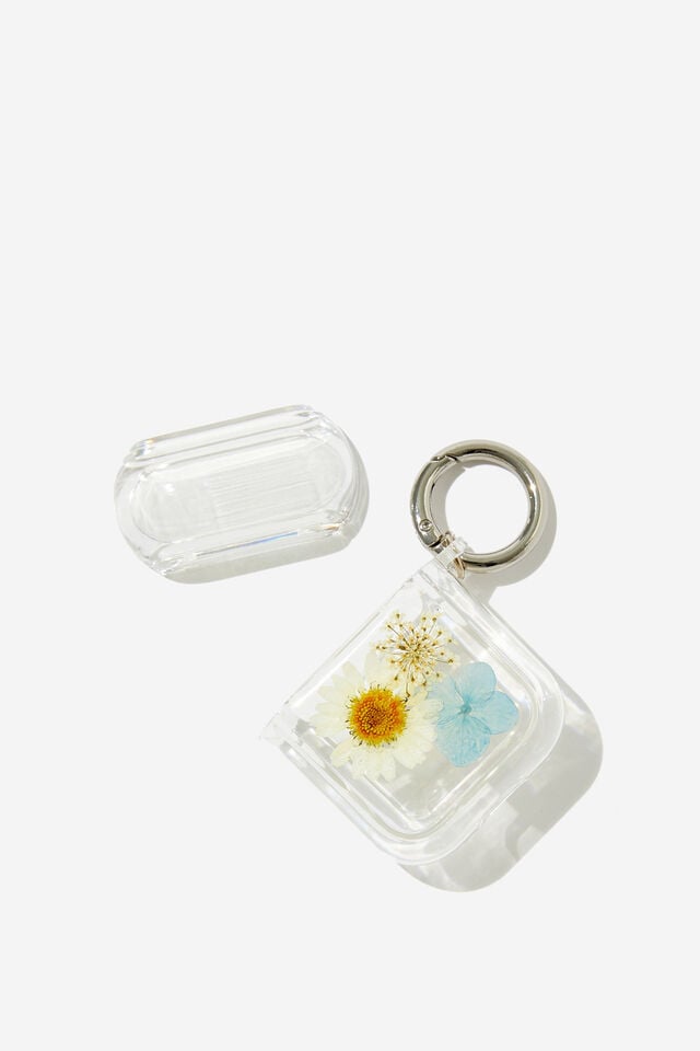 Earbud Case Gen 1 & 2, TRAPPED DAISY/ ARCTIC BLUE