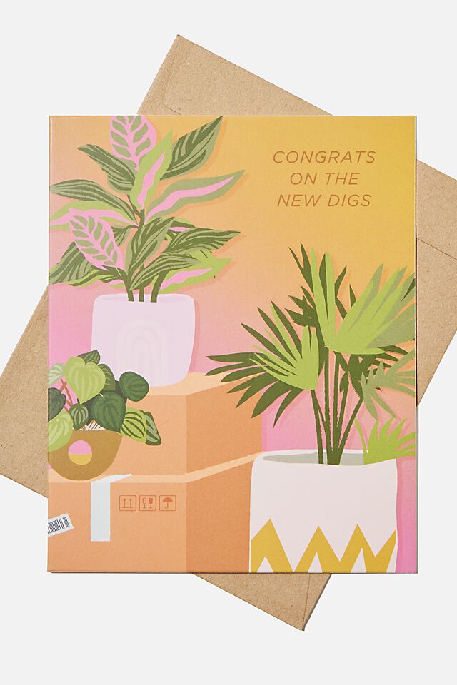 Congratulations Card, NEW DIGS PLANTS