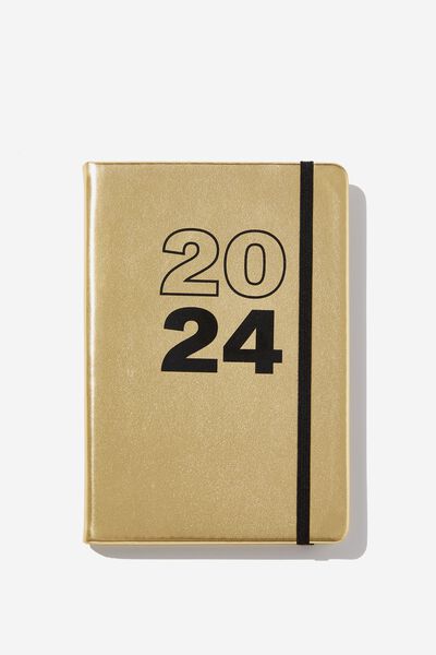 2024 A5 Premium Weekly Buffalo Diary, GOLD