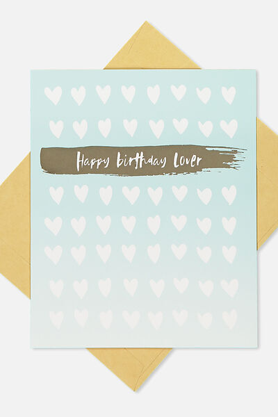 Nice Birthday Card, DIECUT HEART GOLD