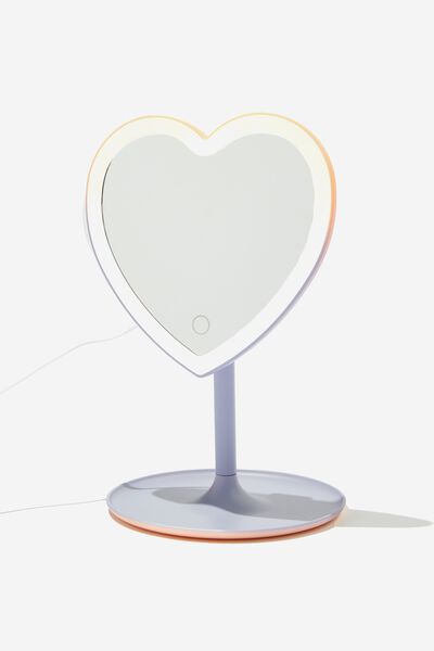 Shaped Mirror Desk Lamp, LILAC &TROPICAL PEACH OMBRE HEART