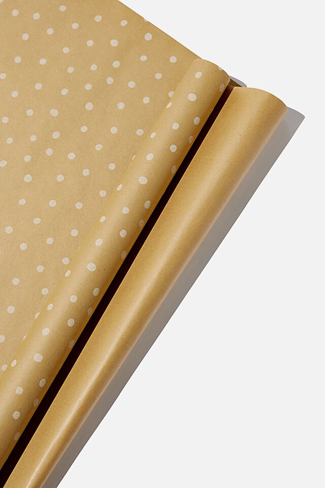 Roll Wrapping Paper, KRAFT WHITE SPOT