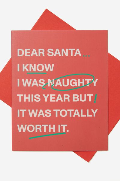 Christmas Card 2023, DEAR SANTA I WAS NAUGHTY