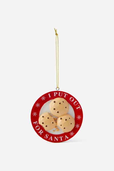 Resin Christmas Ornament, SANTA S COOKIE PLATE VT