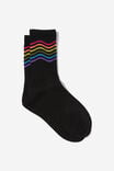 Socks, WAVY RAINBOW STRIPES TUBE - alternate image 1