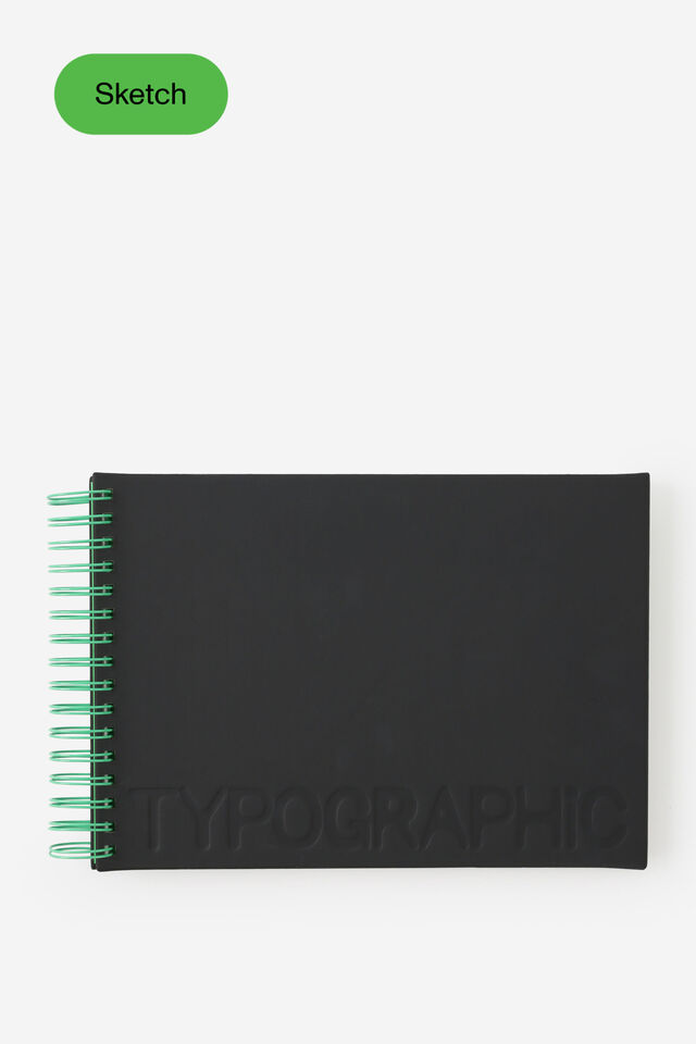 A4 Premium Spiral Sketch Book, BLACK ZING
