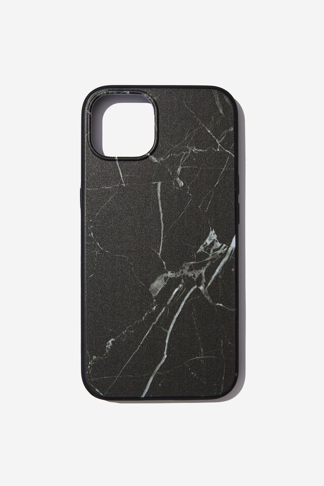 Snap On Protective Phone Case Iphone 13, BLACK CRACKED MARBLE