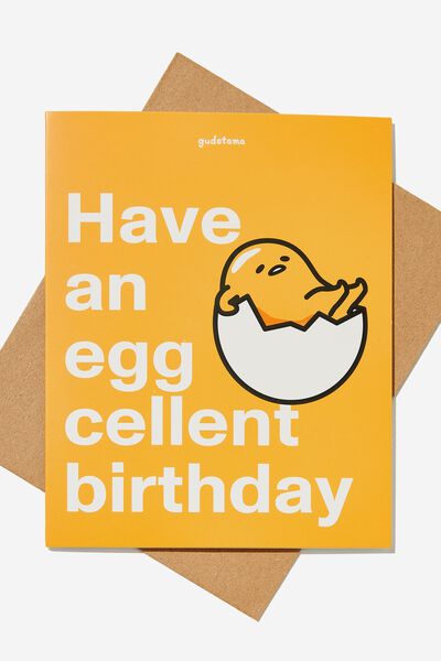Nice Birthday Card, LCN SAN GUDETAMA EGGCELENT BIRTHDAY