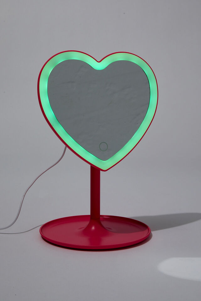 Shaped Mirror Desk Lamp, SIZZLE PINK HEART