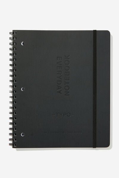 College Ruled Everyday Notebook, BLACK DEBOSSED
