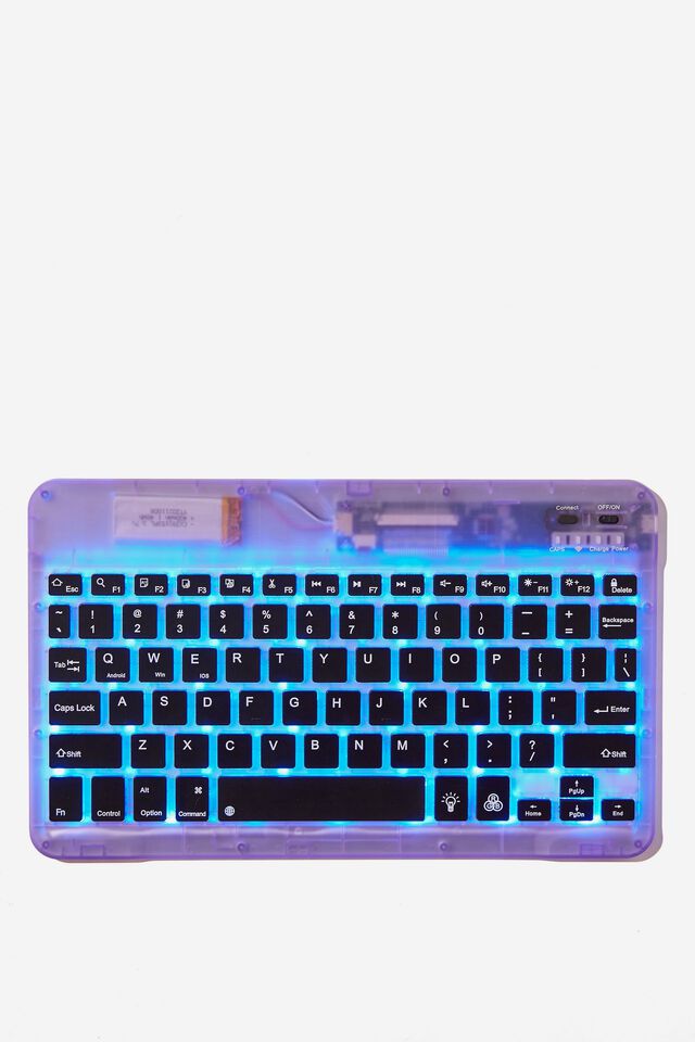 Led Wireless Keyboard 10 Inch, LILAC TRANSPARENT
