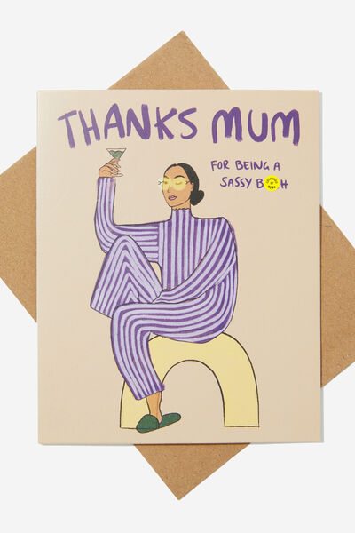Mothers Day Card 2024, THANKS MUM SASSY BITCH!