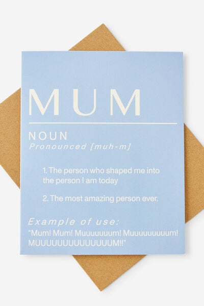 Mothers Day Card 2026, MUM DEFINITION