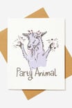 Funny Birthday Card, GOAT PARTY ANIMAL - alternate image 1