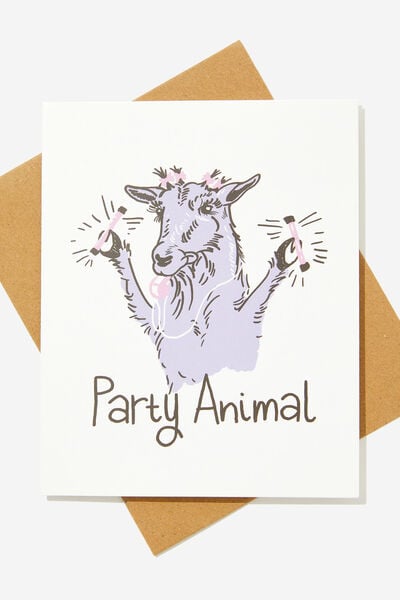 Funny Birthday Card, GOAT PARTY ANIMAL