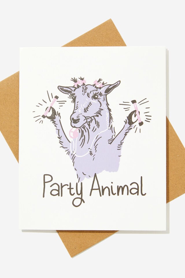 Funny Birthday Card, GOAT PARTY ANIMAL