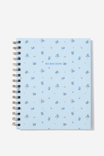 A5 Campus Notebook Recycled, NO BAD DAYS BLUE DITSY FLORAL