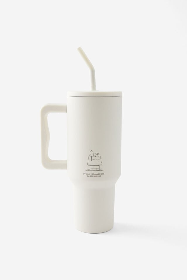 The Traveller Metal Tumbler, LCN PEA SNOOPY ALLERGIC TO MORNINGS