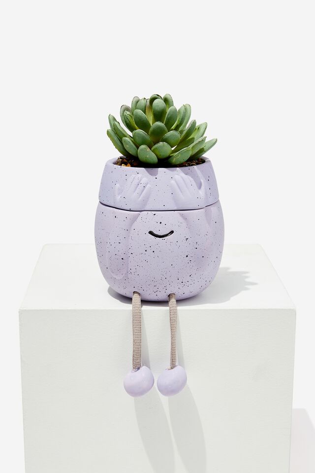 Stashed Away Mini Planter, PALE LILAC FACE ROPE LEGS