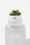 Midi Shaped Planter, ETCHED FACE WHITE CORD ROPE LEGS - alternate image 2
