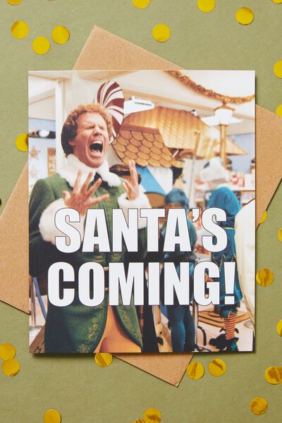 Christmas Card 2022, LCN WB ELF SANTA S COMING