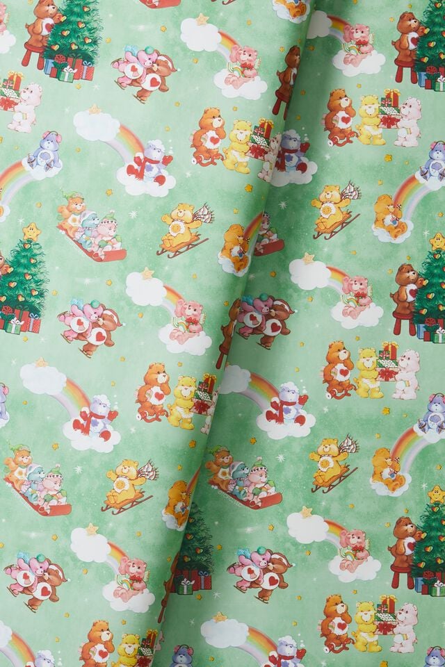 Care Bears Wrapping Paper Roll, LCN CLC CARE BEARS CHRISTMAS GREEN