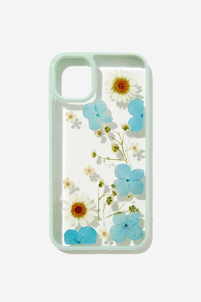 Protective Phone Case iPhone 11, TRAPPED DAISY / ARCTIC BLUE