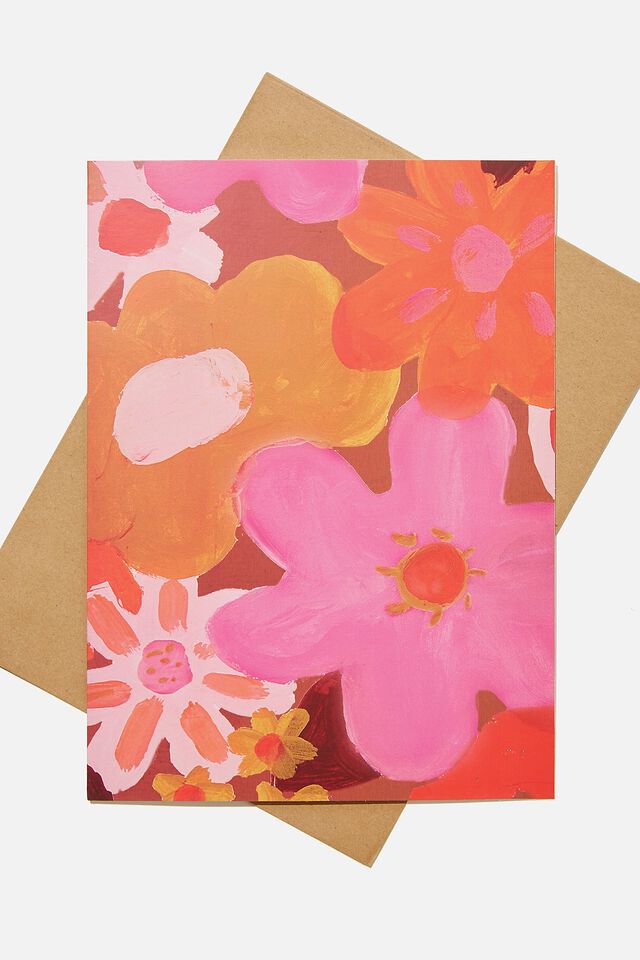 Large Fashion Card, PAINTED FLOWERS