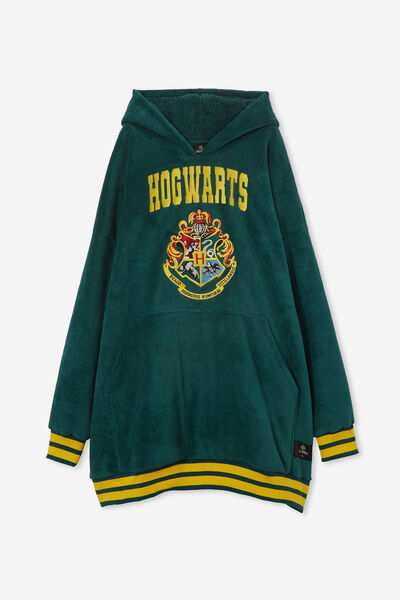 Collab Oversized Hoodie, LCN WB HARRY POTTER HOGWARTS GREEN
