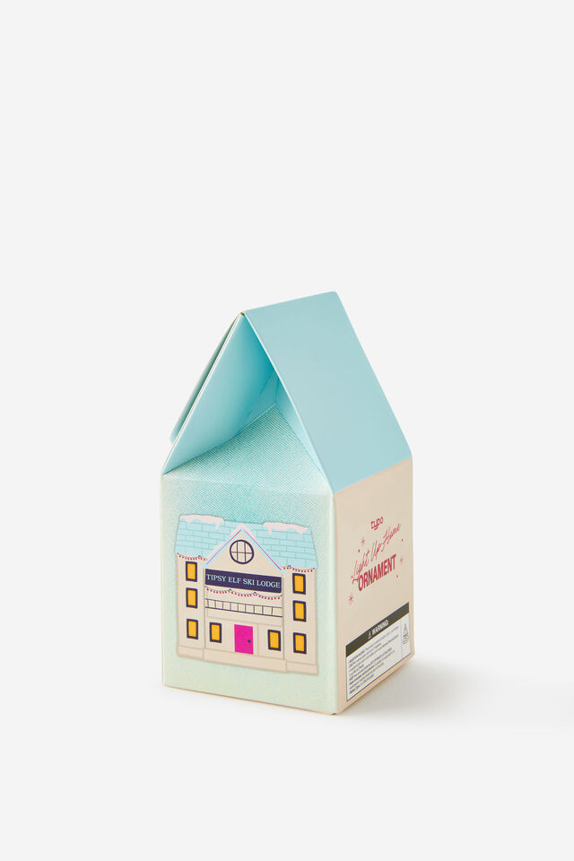 Light Up Home Ornament, TIPSY ELF SKI LODGE!