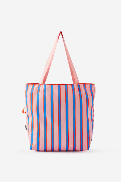 Packable Tote, SUMMER STRIPE PINK