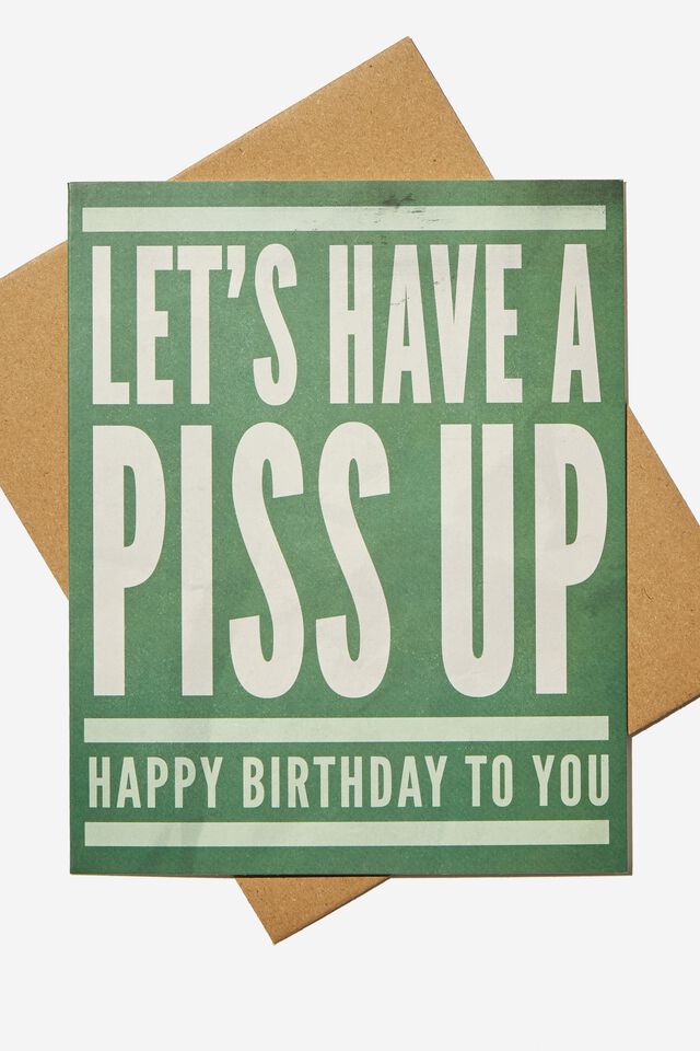 Funny Birthday Card, RG LETS HAVE A PISS UP!