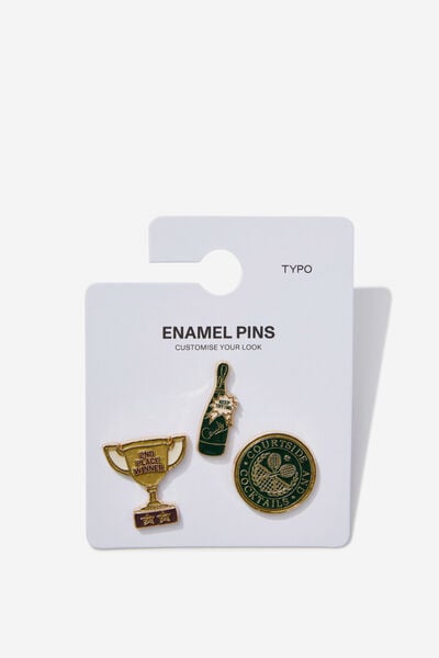 Enamel Pins 3Pack, SPORTS CHAMP
