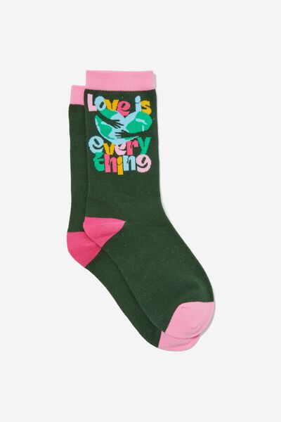 Socks, LOVE IS EVERYTHING GREEN