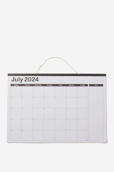 A1 2024 25 Hanging Calendar, BLACK AND WHITE