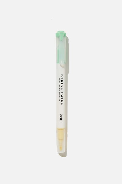 Strike Twice Dual End Highlighter, YELLOW GREEN